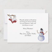 Rustic Barn Boerderij kerstbomen Snowman Feestdagenkaart (Achterkant)