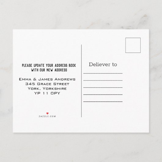 Rustic Barn Chimney We hebben de adreswijziging ve Aankondigingskaart (Achterkant)