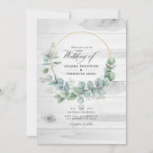 Rustic Barn Country Eucalyptus QR Code Weddenschap Kaart (Voorkant)