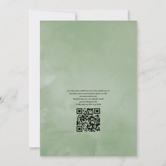 Rustic Barn Country Eucalyptus QR Code Weddenschap Kaart (Achterkant)