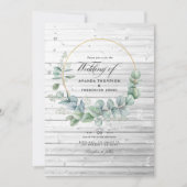 Rustic Barn Country Geometric Eucalyptus Wedding Kaart (Voorkant)