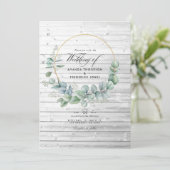 Rustic Barn Country Geometric Eucalyptus Wedding Kaart (Staand voorkant)