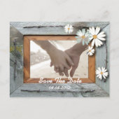 Rustic Barn Daisy Country Wedding Sla de datum op Aankondigingskaart (Voorkant)