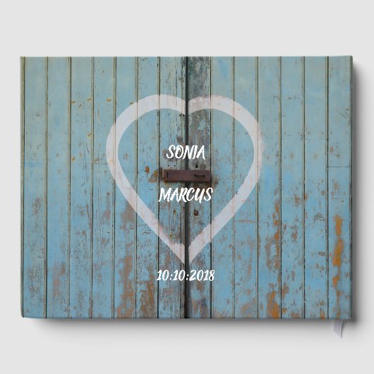 Rustic Barn deur bruiloft Gastenboek (Achterkant)