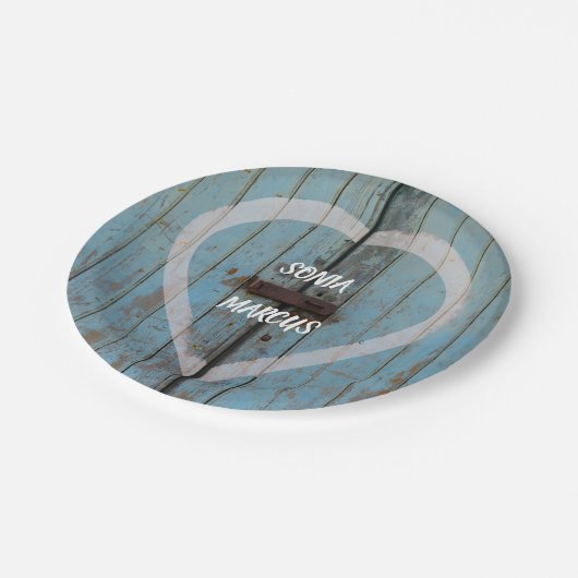 Rustic Barn deur bruiloft Papieren Bordje (Gekanteld)