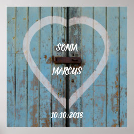 Rustic Barn deur bruiloft Poster