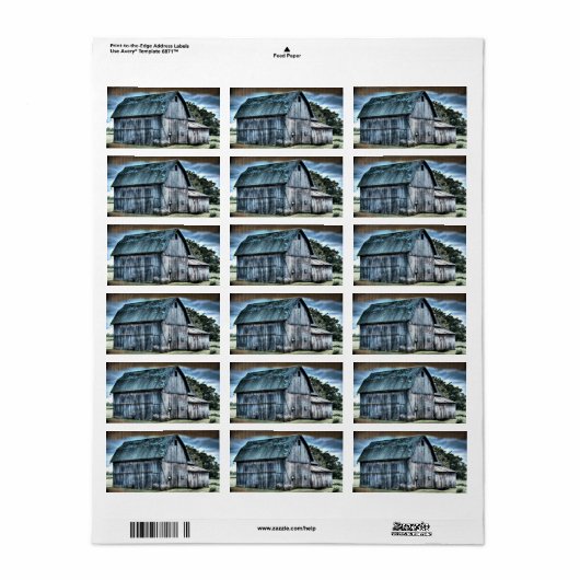 Rustic Barn Etiket (Full Sheet)