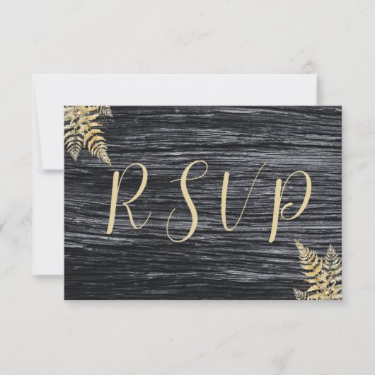 Rustic Barn Golden Moments eindeloze liefdeswedden RSVP Kaartje (Voorkant)