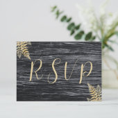 Rustic Barn Golden Moments eindeloze liefdeswedden RSVP Kaartje (Staand voorkant)