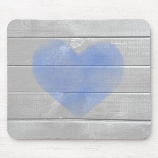 Rustic Barn Hardwood Blue Heart Muismat (Voorkant)