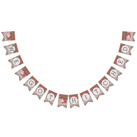 Rustic Barn Hearts We Got Hitched Wedding Vlaggetjes (Alle)