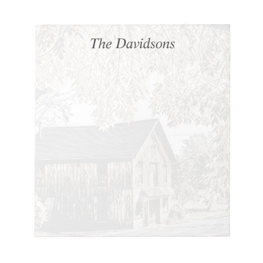 Rustic Barn Herfst Autumn Leaves personaliseer Not Notitieblok (Voorkant)