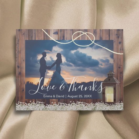 Rustic Barn Lantaarn die de Knot foto verbindt Dan Briefkaart