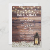 Rustic Barn Lantern String Lights Vrijgezellenfees Kaart (Voorkant)