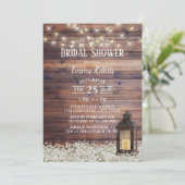 Rustic Barn Lantern String Lights Vrijgezellenfees Kaart (Staand voorkant)