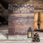 Rustic Barn Lantern String Lights Vrijgezellenfees Kaart<br><div class="desc">Rustic Barn Lantern String verlicht land Floral Bridal Shower Invitations.</div>