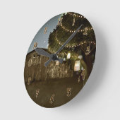 Rustic Barn Night Sky Lichten & Mason Jars Ronde Klok (Hoek)