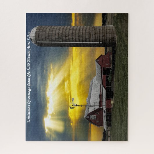 Rustic Barn Ohio. kerstcadeautjes Legpuzzel (Verticaal)