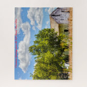 Rustic Barn Ohio. Kerstgroeten Legpuzzel (Verticaal)