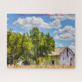 Rustic Barn Ohio. Kerstgroeten Legpuzzel (Horizontaal)