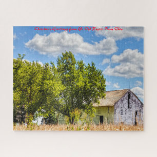 Rustic Barn Ohio. Kerstgroeten Legpuzzel