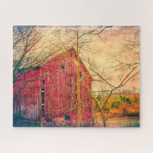 Rustic Barn Ohio. Kerstgroeten Legpuzzel