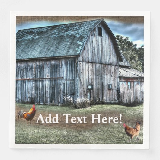 Rustic Barn Paper Dinner Napkins Servet (Voorkant)