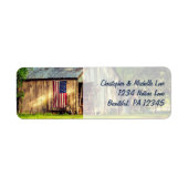 Rustic Barn Patriotic US American Flag Address Etiket (Voorkant)