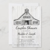 Rustic Barn Photo Couples Shower Invitation Aankondiging (Voorkant)
