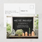 Rustic Barn Potting Shed We hebben ons verplaatst Briefkaart (Voorkant / Achterkant)