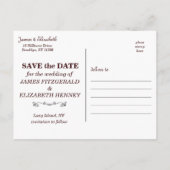 Rustic Barn Red de datum Aankondigingskaart (Achterkant)