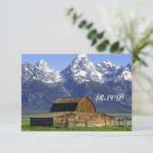 Rustic Barn Rocky Mountain Wedding RSVP-kaarten RSVP Kaartje (Staand voorkant)
