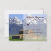 Rustic Barn Rocky Mountain Wedding RSVP-kaarten RSVP Kaartje (Achterkant)