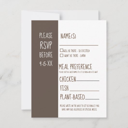 Rustic Barn RSVP Wedding Invitation Response Kaart (Voorkant)