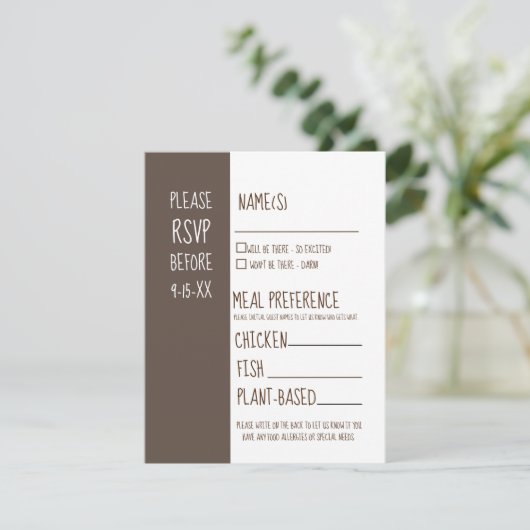 Rustic Barn RSVP Wedding Invitation Response Kaart (Staand voorkant)