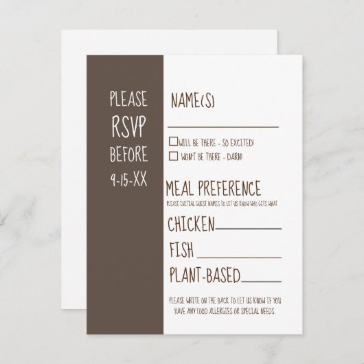 Rustic Barn RSVP Wedding Invitation Response Kaart (Voorkant / Achterkant)