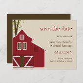Rustic Barn slaat de datumkaart op Save The Date (Voorkant / Achterkant)