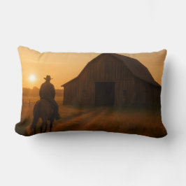 Rustic Barn Sunset Pillow - Country Western Farm  Kussen