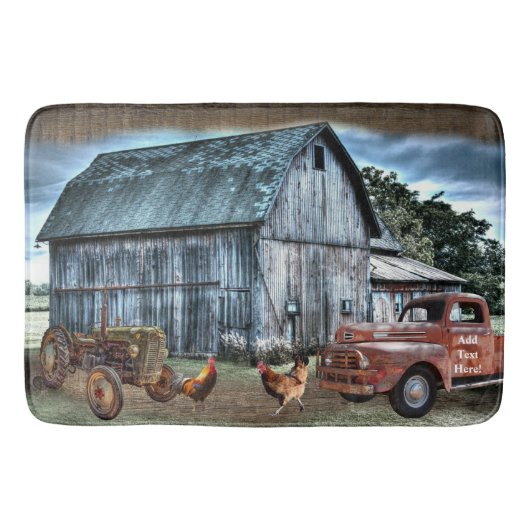 Rustic Barn Tractor Truck Boerderij Badmat (Voorkant)