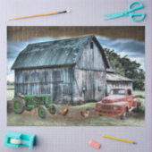 Rustic Barn  Tractor Truck Boerderij Tissuepapier (Craft)