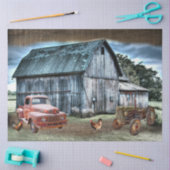 Rustic Barn  Tractor Truck Boerderij Tissuepapier (Craft)