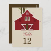 Rustic Barn Trouwtafel Nummer Kaart (Voorkant / Achterkant)