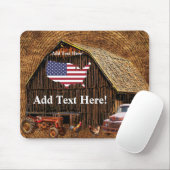 Rustic Barn Truck Tractor American Flag Muismat (Met muis)