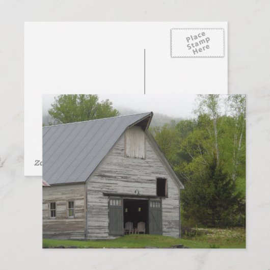 Rustic Barn-Vermont Briefkaart (Voorkant / Achterkant)