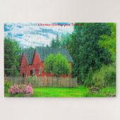Rustic Barn Vermont. Kerstgroeten Legpuzzel (Horizontaal)