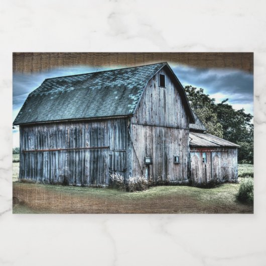 Rustic Barn Voedselcontainer Etiket (Enkel label)