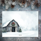 Rustic Barn Warmest Wishes Boerderij Kerstfoto Feestdagenkaart