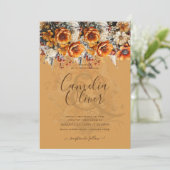 Rustic Barn Wedding | Herfst herfstverbrand Sinaas Kaart (Staand voorkant)