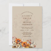 Rustic Barn Wedding | Herfst herfstverbrand Sinaas Kaart (Voorkant)