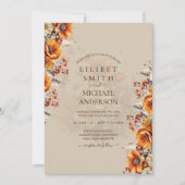 Rustic Barn Wedding | Herfst herfstverbrand Sinaas Kaart (Voorkant)